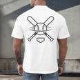 Minimalist Baseball Clean Sports Graphic Tee For Fan Players Men's Back Print T-Shirt