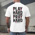 Play Hard Pray Hard Youth Boy Christian Baseball Jesus Men's Back Print T-Shirt