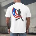 Puerto Rico Baseball Flag Player Boricua Heritage Sports Men's Back Print T-Shirt Puerto Rico Baseball Flag Player Boricua Heritage Sports Men's Back Print T-Shirt
