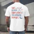 Retro Eat Sleep Take Kids To Sports Repeat Game Day Baseball Men's Back Print T-Shirt Retro Eat Sleep Take Kids To Sports Repeat Game Day Baseball Men's Back Print T-Shirt