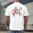 Santa Playing Baseball Catcher Merry Christmas Sport Player Men's Back Print T-Shirt Santa Playing Baseball Catcher Merry Christmas Sport Player Men's Back Print T-Shirt