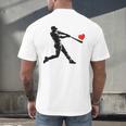 Valentines Day Baseball Batter Silhouette Heart Men Boys Kid Men's Back Print T-Shirt Valentines Day Baseball Batter Silhouette Heart Men Boys Kid Men's Back Print T-Shirt