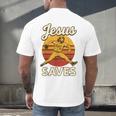 Youth Boy Baseball Jesus Saves Christian Baseball Religious Men's Back Print T-Shirt Youth Boy Baseball Jesus Saves Christian Baseball Religious Men's Back Print T-Shirt
