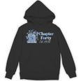 1986 Chapter Forty 40th Birthday Blue Toile Floral Book Unisex Hoodie
