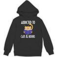 Addicted To Cats And Books Orange Tabby Cat Men Women Kids Unisex Hoodie
