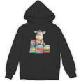 Adorable Donkey With Heart Sitting On Colorful Book Stack Unisex Hoodie Adorable Donkey With Heart Sitting On Colorful Book Stack Unisex Hoodie
