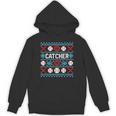 Baseball Catcher Ugly Christmas Sweater Pattern Sports Xmas Unisex Hoodie Baseball Catcher Ugly Christmas Sweater Pattern Sports Xmas Unisex Hoodie