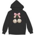 Baseball Girls Women Coquette Pink Bow Baseball Unisex Hoodie