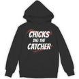Baseball Seams Chicks Dig The Catcher Unisex Hoodie