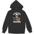Bonafide Reader Cute Skeleton Reading a Book Lover Bookish Unisex Hoodie