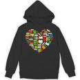 Book Lover Librarian Books Heart Valentine Unisex Hoodie