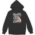 Book Lover Reading Makes Me Cappy Pun Capybara Reading Unisex Hoodie