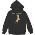 Book Reading Giraffe I Love My Library Unisex Hoodie