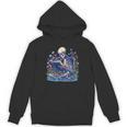 Bookish Skeleton Reading In Wildflowers Book Lover Bookworm Unisex Hoodie