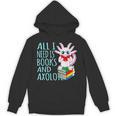 Books And Axolotl Kawaii Animal Axolotls Lover Owner Graphic Unisex Hoodie