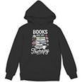 Books Are My Therapy Book Lovers Reading Coffee Florals Unisex Hoodie