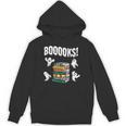 Booooks Ghost Reading Books Halloween Librarian Teacher Unisex Hoodie
