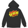 Boy Seven Superhero Comic Book Hero 7th Birthday Boy 7 Years Unisex Hoodie