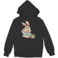 Bunny With Books And Coffee Reading Booknerd Bookish Easter Unisex Hoodie