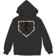Camo Home Plate Camouflage Baseball Batter Youth Boys Unisex Hoodie