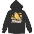 Canary Bird Floral Book Yellow Bird Reading Bookish Teacher Unisex Hoodie