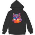 Cat Book Shirt Colorful Cat Reading Book Unisex Hoodie