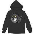 Cat Reading a Book Nerd Kitty Bookworm Unisex Hoodie