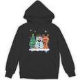 Christmas Tree Snowman Reindeer Book Stack Tee Librarian Unisex Hoodie