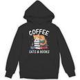 Coffee Cats And Books Cute Kitten Reading Unisex Hoodie Coffee Cats And Books Cute Kitten Reading Unisex Hoodie