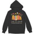 Color Our World Summer Reading 2025 Floral Cute Book Lover Unisex Hoodie