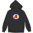 Comic Book Style Monogram Initial Letter A Superhero Unisex Hoodie