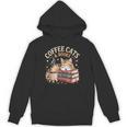 Cozy Reading Cat Coffee And Books Lover Artwork Unisex Hoodie