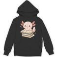 Cute Axolotl Reading Books Shirt Kawaii Axolotl Lover Unisex Hoodie