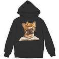Cute Bulldog Reading Dog Book Lover Animal Graphic French Unisex Hoodie