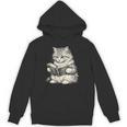 Cute Cat Reading Book Classic Bookworm Animal Pet Lover Unisex Hoodie