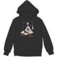Cute Dog Border Collie Reading Book Unisex Hoodie