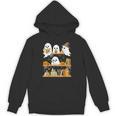 Cute Halloween Ghost Bookshelf Cat Book Lover Unisex Hoodie Cute Halloween Ghost Bookshelf Cat Book Lover Unisex Hoodie