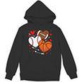 Cute Heart Baseball Basketball Football Valentine Boy Men Unisex Hoodie