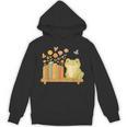 Cute Kawaii Frog Books Flowers Unisex Hoodie Cute Kawaii Frog Books Flowers Unisex Hoodie