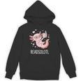 Cute Kawaii Readsolotl Axolotl Reading Book Pun Unisex Hoodie Cute Kawaii Readsolotl Axolotl Reading Book Pun Unisex Hoodie
