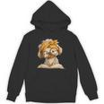 Cute Puppy Reading Dog Book Lover Animal Graphic Small Open Unisex Hoodie