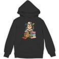 Cute Reading Chicken With Glasses Books Bookworm Reader Unisex Hoodie