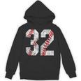 Distressed Baseball Number 32 Jersey Uniform Player Fan Unisex Hoodie Distressed Baseball Number 32 Jersey Uniform Player Fan Unisex Hoodie