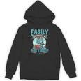 Easily Distracted By Books And Dragons Nerds Unisex Hoodie