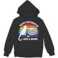 Easily Distracted By Cats And Books – Retro Sunset Rainbow Unisex Hoodie
