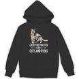 Easily Distracted By Cats And Books Reader Cat Lovers For Men Women Girls Kids Unisex Hoodie
