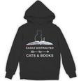 Easily Distracted By Cats And Books Reading Cats Main Coon Unisex Hoodie