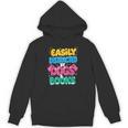 Easily Distracted By Dogs & Books Kawaii Dog & Book Lover Unisex Hoodie