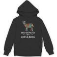 Easily Distracted By Goats & Books Lover Sheep Kid Unisex Hoodie