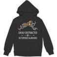 Easily Distracted By Octopuses & Books Lover Mollusc Unisex Hoodie
